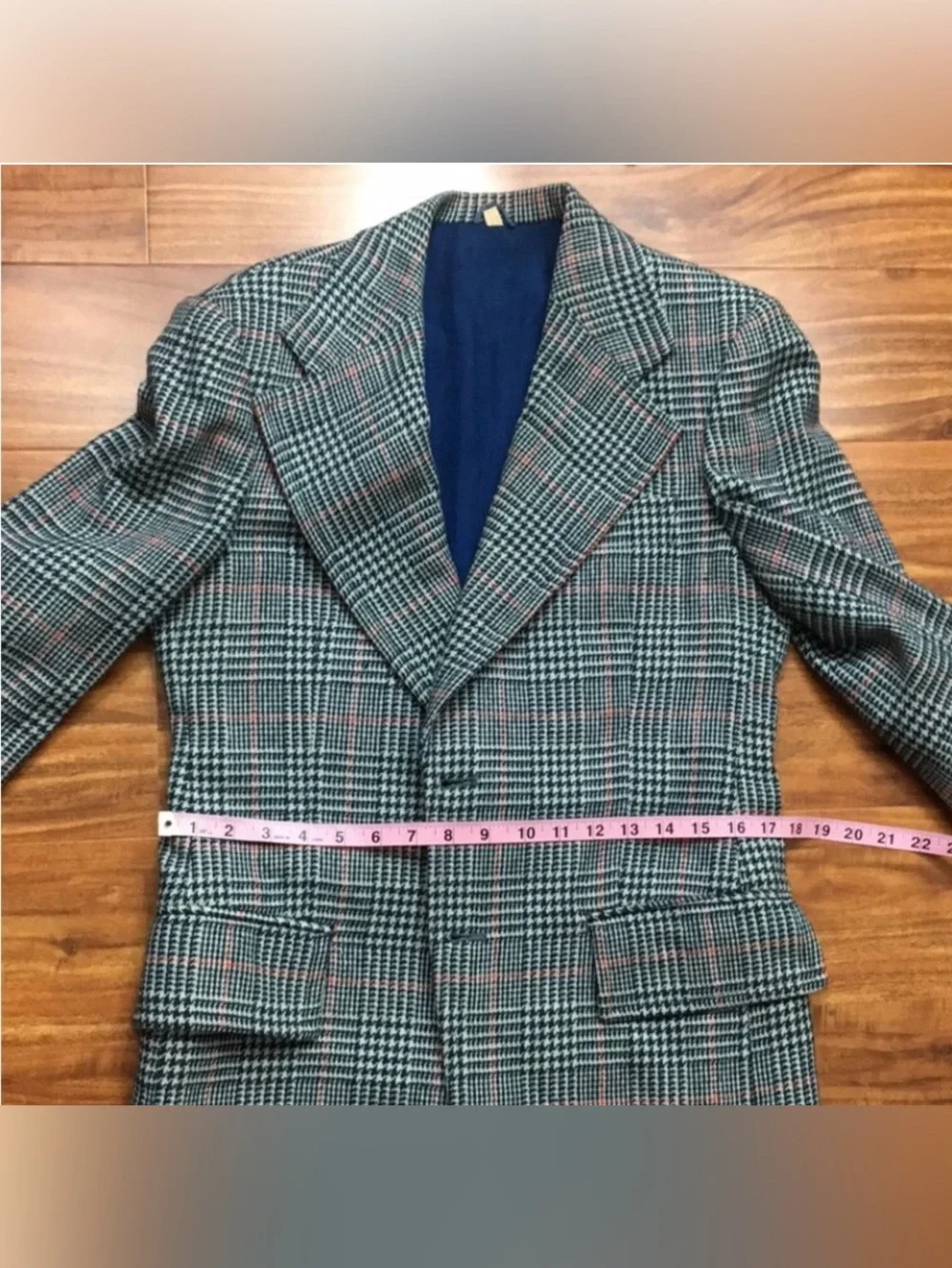 Vintage Men The Highlander Tailored Grey Glen Plaid Wool Classic Blazer Size 36S